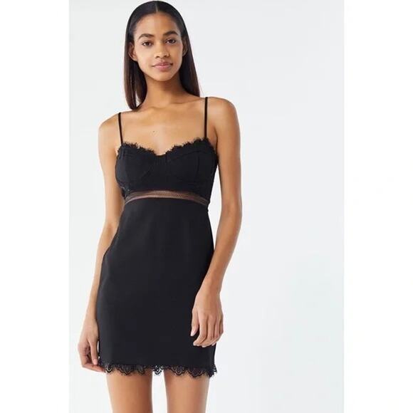 NWT ASTR The Label 'Dream On' Lace Bustier Cutout Black Mini Dress Size Medium - Picture 2 of 5
